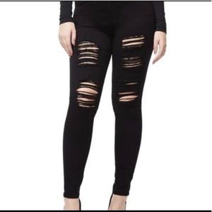 Good American good legs size 10 black ripped jeans